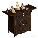 BDKNBHG Meditation Altar Table - Buddhist Pooja Shrine Altar Table Shrine Ancestral Ancestor Chinese for Altar Pooja Tables High Altars with Storage,Walnut/39.3IN
