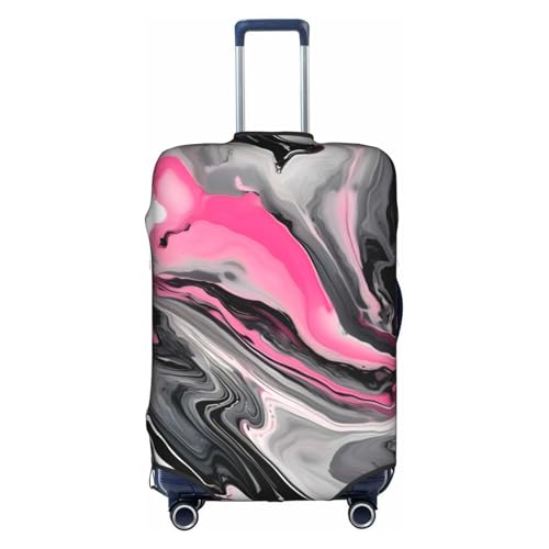 Housse de valise XL en polyester lavable au motif marbre abstrait gris