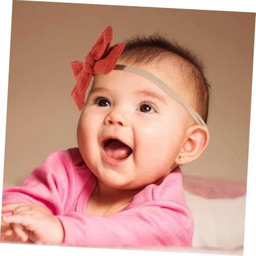 Healifty 10Pcs Soft Cotton Dot Hair Bows Elastic Headbands Hair Accessories for Festival and Daily Wear4