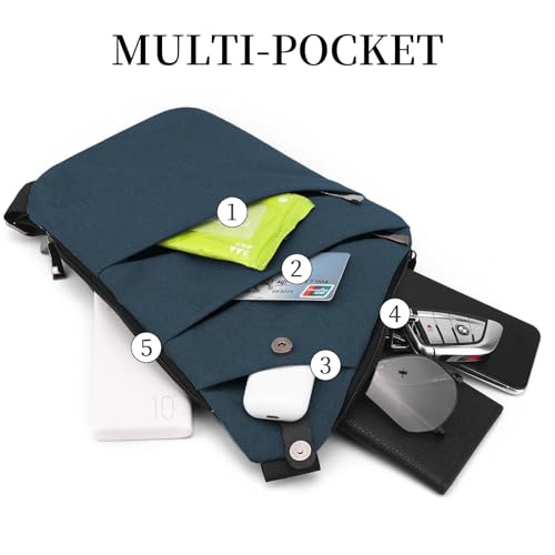 Anti Theft Crossbody Bag,Sling Bag for Women Men,Multi-pocket Chest Shoulder Bag for Travel, Sport, Work4