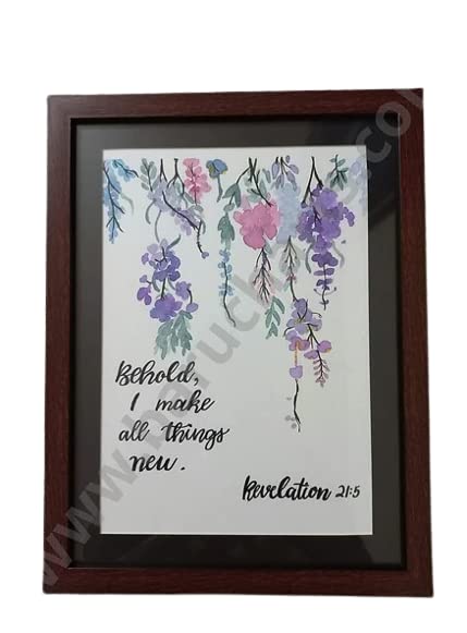 Baruch Arts | Big Frame | Bible Verse | Framed Wall Décor - I make all things new (14" x 11")