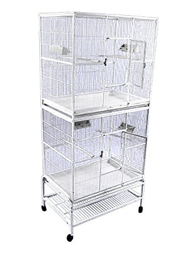 A&E Cage Co. Double Stack Flight Cage, 32"x21", Black, 13221-2 Black