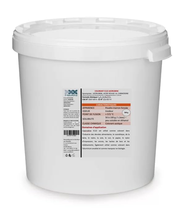 500g COLORANT E122 AZORUBINE Poudre marron foncée