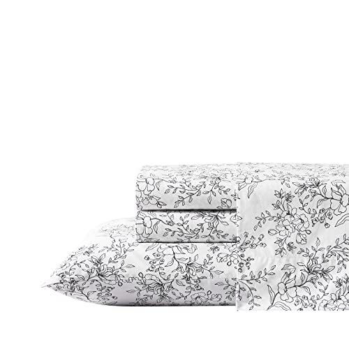 Image of Stone Cottage - Twin Sheets, Cotton Percale Bedding Set, Crisp & Cool Ideal Bedding Set (Hawley Floral, Twin)