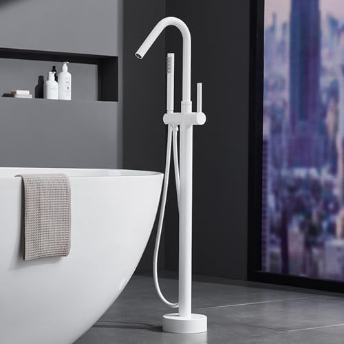 Mélangeur de douche de bain mitigeur sur pied blanc pour robinets LWX