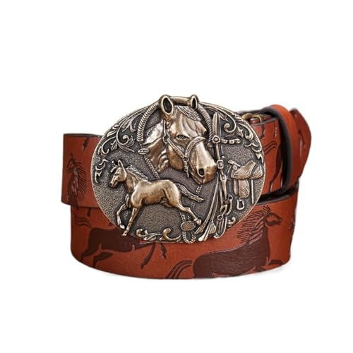 Ceinture équestre à boucle cheval sangle en relief pour tenue cavalier