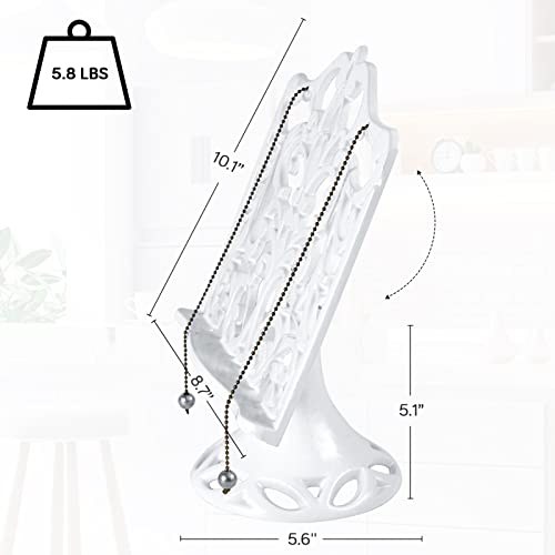 Cast Iron Cookbook Stand, Adjustable Decorative Metal Cookbook Recipe Holder For Cookbooks Or Ipad Stands For Kitchen, White #TOP3