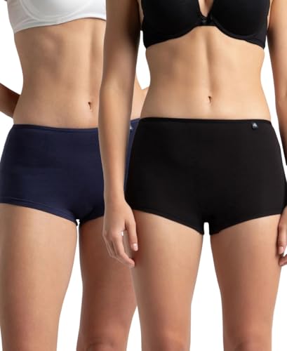 Image of Jockey SS04 Women High Coverage Super Combed Cotton Elastane Stretch Boy Leg (Pack of 2)