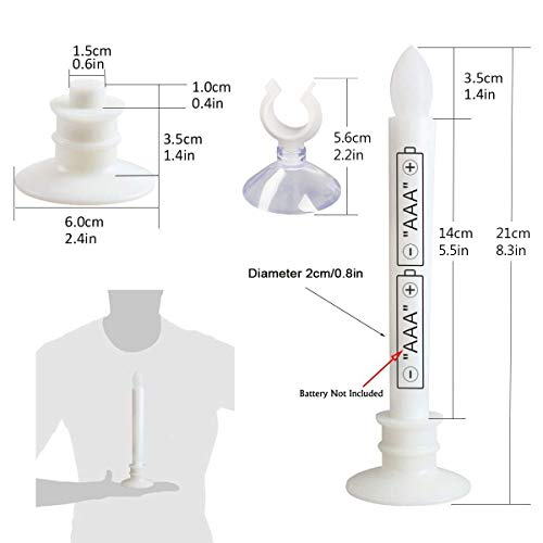 Image of 6 Pack Flameless Taper Candles with Remote /Timer & Suction Cup, Battery Operated Flickering LED Window Candles, Vintage Christmas Electric Fake Candlesticks, White Holder