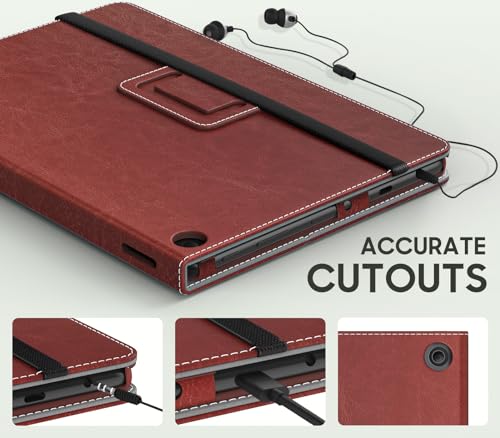 Image of MoKo Case Fits All-New Kindle Fire HD 10 & 10 Plus Tablet (13th /11th Generation, 2023 /2021 Release) 10.1 inch - Slim Folding Stand Cover with Auto Wake /Sleep, Retro Carving