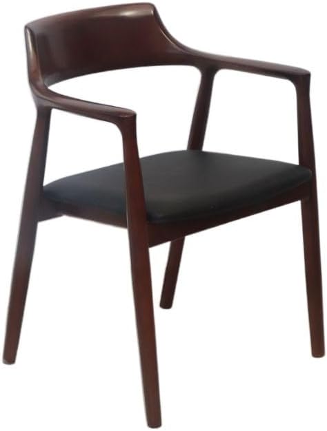 木製の椅子、アームチェア、背もたれは頑丈で耐久性があり、ダイニングテーブル、リビングルーム、寝室に適しています。(Black)