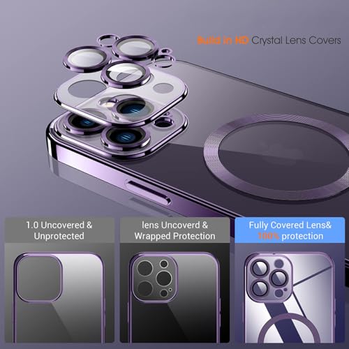 Housse iPhone 13 magnétique transparente avec finition plaquée bleu ciel - 3