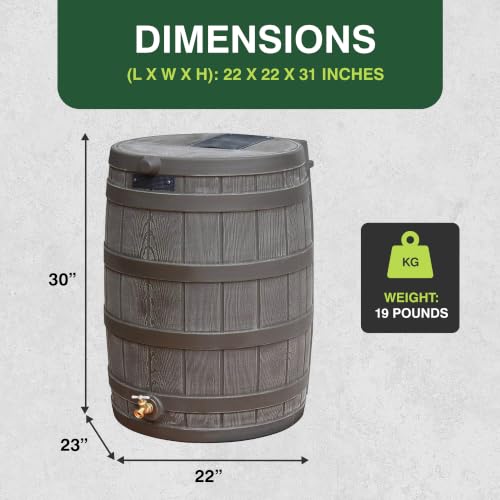 Image of Good Ideas Rain Wizard Water Collection Barrel, 50 Gallon, Oak, 4 Pack