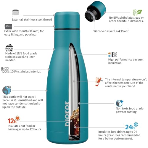 Image of BJPKPK 12 oz Small Mini Water Bottle, Insulated Stainless Steel Flask
