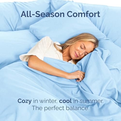Drap plat Twin bleu clair linge de lit simple CGK Unlimited - 7