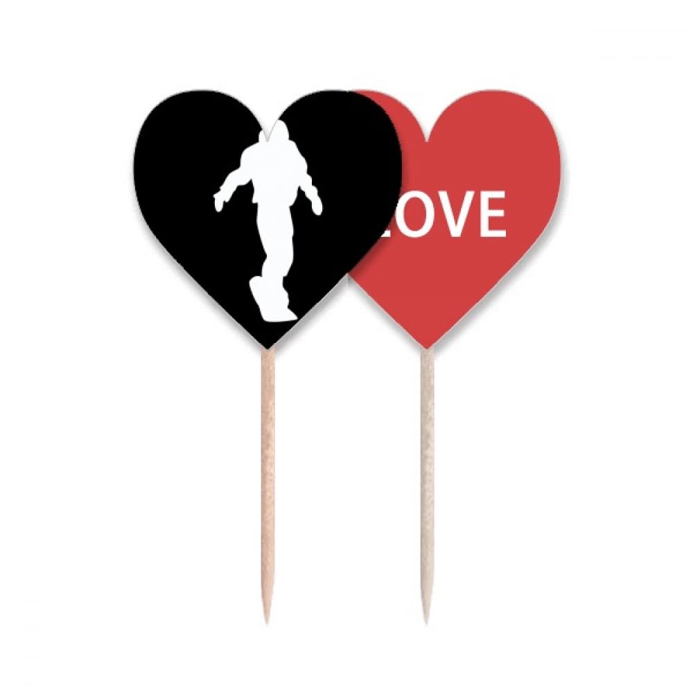 Cure-dents noir de skateboard au motif drapeau amour cœur