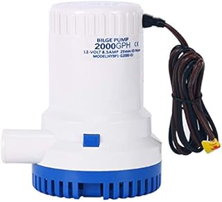 DasMorine 2000 GPH 12v Boat Marine Plumbing Electric Bilge Pump 1 1/8"(29MM) outlet 8.5AMP