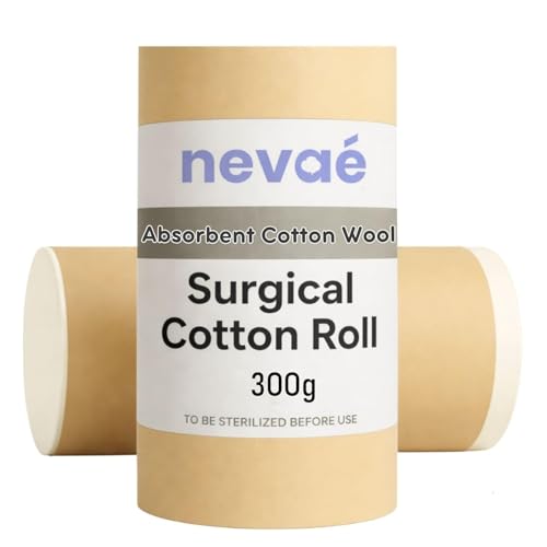 Image of Nevae 100% Pure Cotton Roll| Absorbent Cotton Wool | Soft, Hygienic & Chlorine Free | For Medical, Baby Care, Makeup & Household Use (300gm)