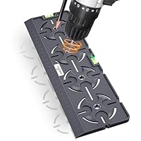 Bohrschablone für Steckdose Schalterdose Unterputzdose Hohlwanddose 71mm Abstand All in One mit Wasserwaage 30cm Lineal Für Elektroinstallation Rohbau Trockenbau Elektriker Heimwerker (Grau)