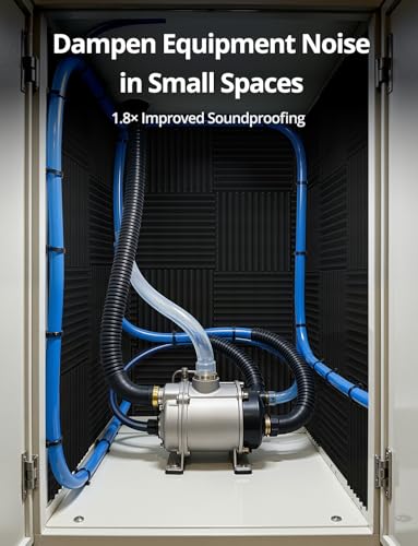 Image of Kuchoow Sound Proof Foam Panels for Walls Dampening and Absorbing Soundproof Acoustic Tiles, 8 Pack Self Adhesive Noise Damping & Cancelling Room Decor for Studio Recording Home Door, 12 x 12 x 1 Inch