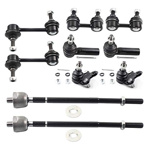 DLZ 10 Pcs Suspension Kit-Front Lower Ball Joint Inner Outer Front Tie Rod End Front Rear Sway Bar link Compatible With Corolla 1993-2002 K9742 EV303 K90124