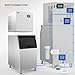 ROVSUN 550LBS/24H Commercial Ice Maker Machine with 300LBS Storage Bin, Industrial Ice Machine with LCD Touch Control Panel & Automatic Cleaning for Bar Coffee Shop Restaurant Supermarket Home