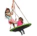 Kids Outdoor Spinner Tree Swing - 40'' Large Saucer Round in Green Durable Steel Frame - Adjustable Ropes - Easy to Install - Backyard Fun for (300 lbs Limit)