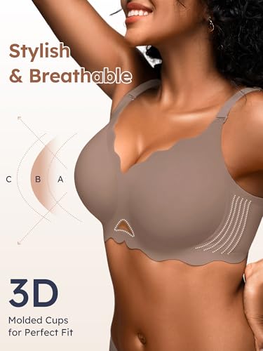 Image of Seamless Jelly Bras for Women - Wireless Gel Bra No Underwire with Support Full Coverage Comfort T-Shirt Bralette