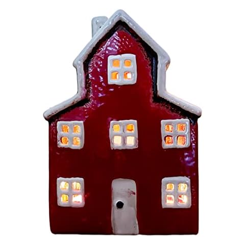 Red Farm House Ceramic Tealight Holder Cover