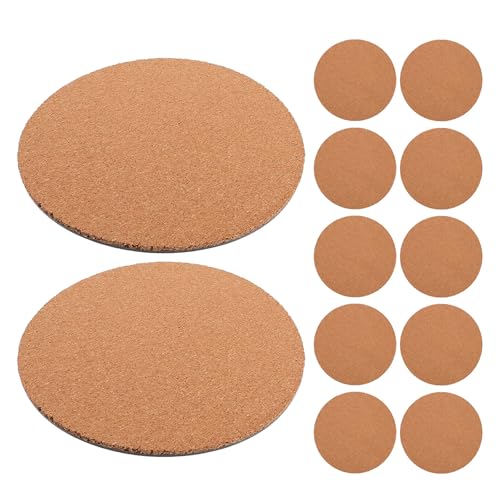 Posavasos de corcho redondo pack de 12 alfombrillas protectoras antideslizantes para macetas 2