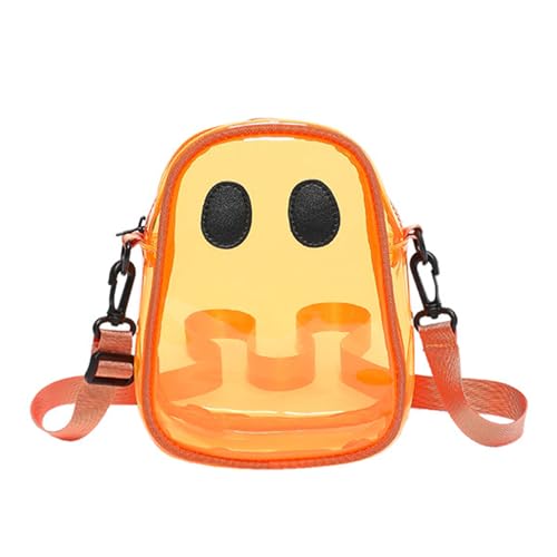 Halloween Pumpkin Clear Crossbody Purse, Transparent Novelty Ghost Purse Cute Spooky Season Shoulder Bag for Women