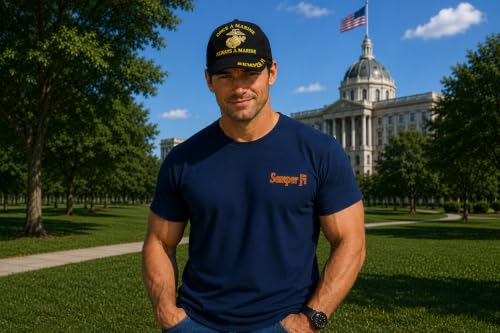 Image of MWS U.S Marine USMC Semper Fi Always a Marine Traditions Since 1775 Logo Eagle Embroidered Cap Hat