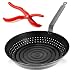 Produktbild de Buyer - La Lyonnaise Eisenpfanne Maronenpfanne Nusspfanne BBQ Grillpfanne 28 cm + Kelomat Maronischneider