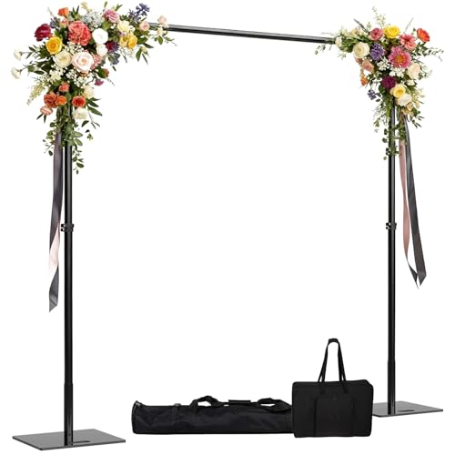 Image of HAYOHRT 10x10ft Upgrade Pipe and Drape Backdrop Stand Kit Heavy Duty Backdrop Stand Adjustable Photo Background with Metal Base for Parties Wedding Video Studio Birthday Background Stand