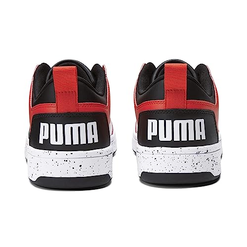 PUMA PUMA Mens Rebound Layup Sneaker, Mens Black- Mens White-High Risk Red, 11.5