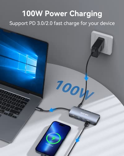 Usb C Hub Multiport Adapter, Ablewe 8-In-1 Usb-C Hub With 4K@60Hz Hdmi, 1Gbps Ethernet, 100W Pd, Sd/Tf Card Reader, 3 Usb 3.0 Ports Docking Station Compatible For Macbook Pro/Air/Ipad Pro/Xps #TOP4