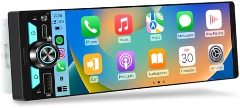 Single Din CarPlay Multimedia Receiver: 6.5" Wireless Android Aut...