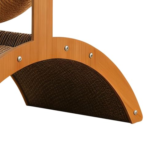 Rascador para gatos vertical con torre de escalada y base de madera 8