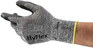 Ansell HyFlex 11-801 Professional Work Gloves, Abrasion Resistant Nitrile Coating with Firm Grip, Multipurpose Protection Gloves, Mechanical and Industrial Safety, Grey, Size S (12 Pairs)