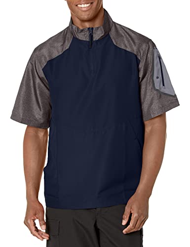 Image of Holloway Unisex Ultra-Lightweight Aero-TecO Raider Short-Sleeve Warm-Up Pullover-Carbon PRT /Blck