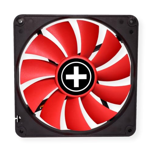 Xilence XPF140.R.PWM Ventilateur de boîtier silencieux 140mm, 4PIN, installation facile, câble 340mm, avec PWM, Hydro Bearing, bon flux d'air, idéal pour PC Gaming/Office/Home/Server, rouge/noir