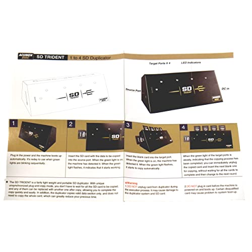Acumen Disc SD Trident - 1 to 4 Secure Digital/TF/MicroSD Compact Duplicator Autostart Cloner Copier (35MB per Second) - Thumbnail 7