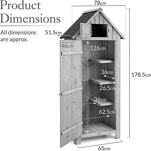 CHRISTOW Slimline Garden Shed, Outdoor Tool Storage, Compact Utility Sentry with Lockable Door and Roof Hatch