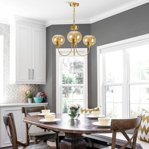 Image of 2 Pack Amber Glass Shades, Globes Lampshades Replacements 1.65 In Fitter 7.5 In Diameter Transparent Bubble Glass Lamp Shades Covers for Light Fixtures with Chandelier Wall Sconces Pendants
