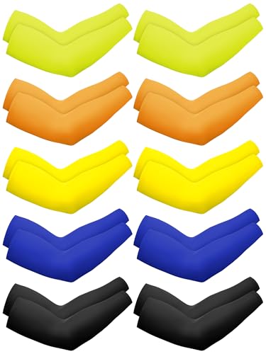 Image of Boao 10 Pcs UV Arm Sleeves Tattoo Cover | UV Sun Protection for Outdoor Activities, Stretchy Breathable Arm Sleeves, Cooling Compression for Sports Cycling Running