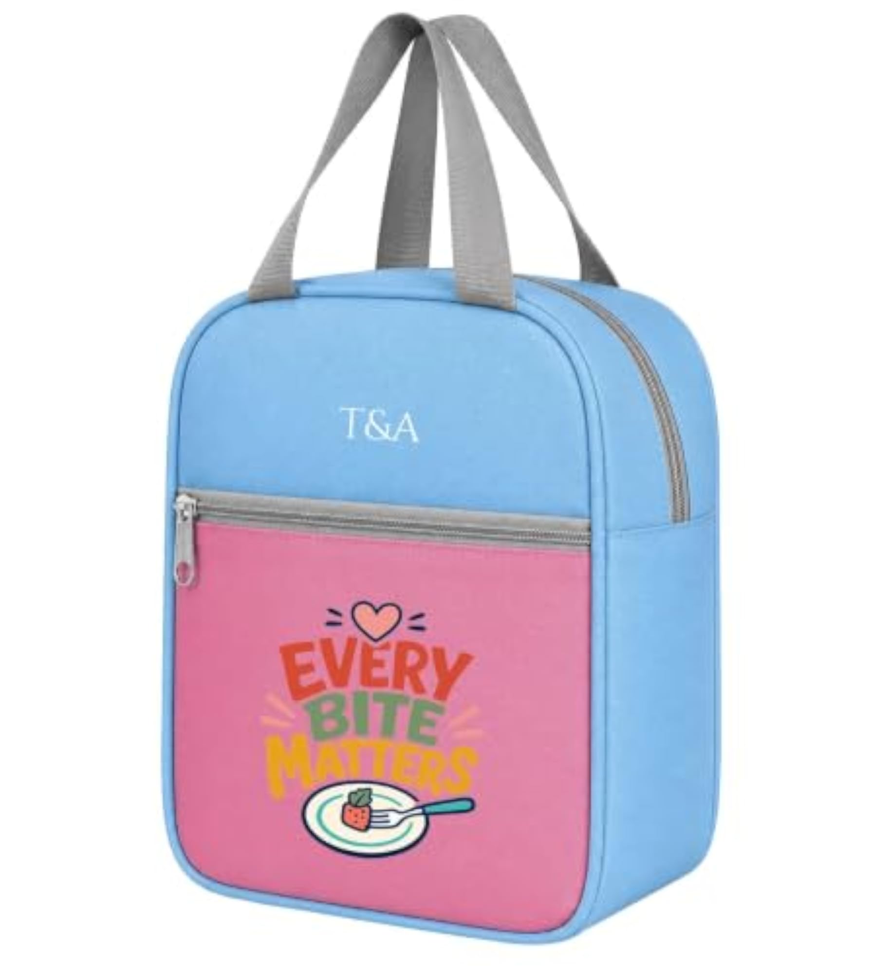 Reusable Lunch Bag with Front Pocket for Travel and Office