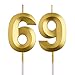69th 96th Birthday Candles, Gold 96 69 Year Old Number Birthday Candles, Birthday Party Decorations Cake Topper Gifts for Men Women