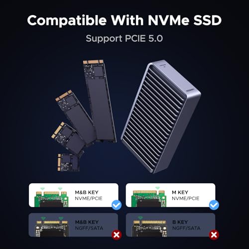 Image of UGREEN 80Gbps M.2 NVMe SSD Enclosure, Double-Sided Fin Heat Dissipation