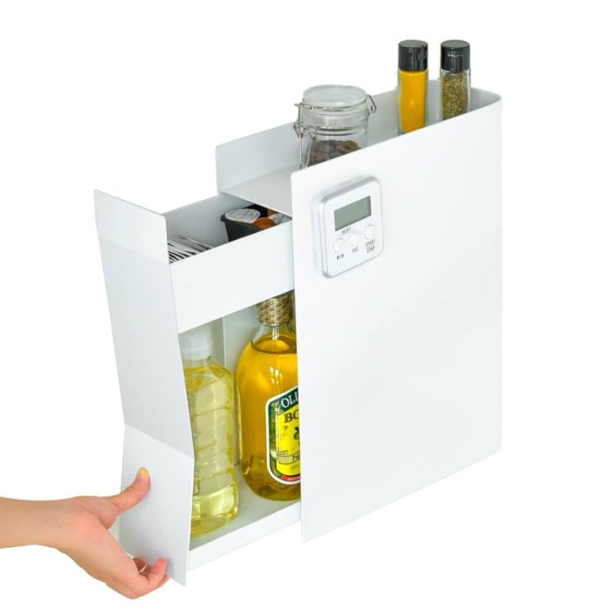 【スリム＆大容量】minesto キッチンストッカー 引き出し式 調味料 白 楽天市場】隠せる調味料ラック おしゃれ 調味料ラック 調味料