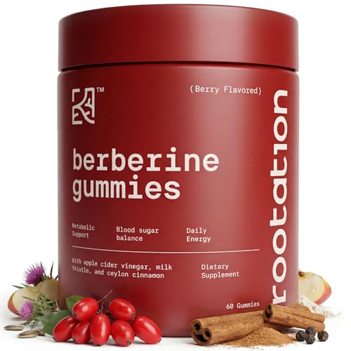 Image of Berberine HCL 500mg Gummies with Ceylon Cinnamon, Milk Thistle, Apple Cider Vinegar & Inulin Fiber - Zero Sugar Vegan Non-GMO Supplement - 60 Count